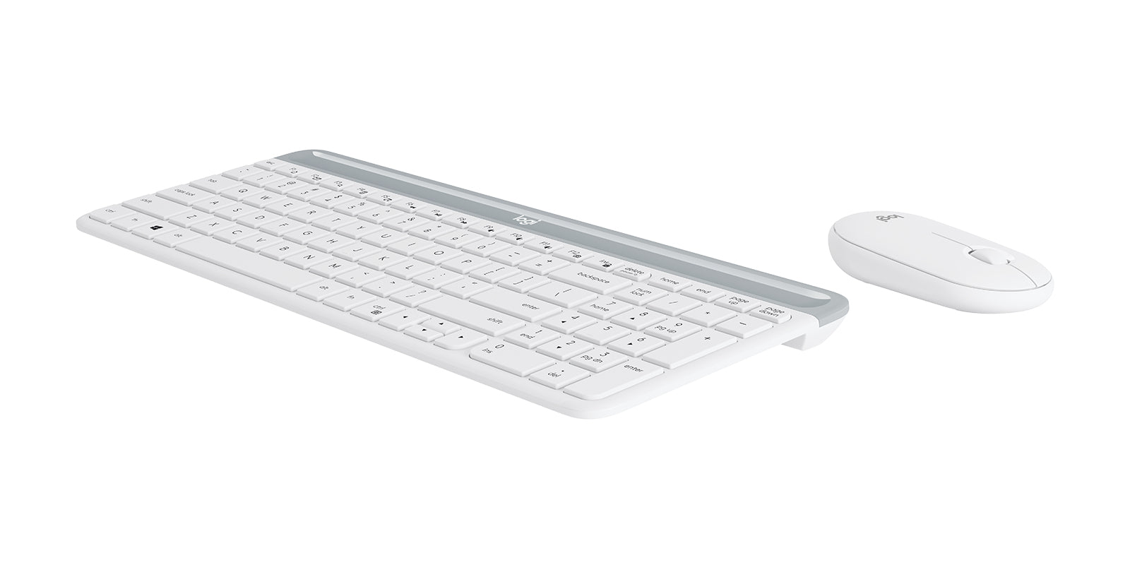 Logitech MK470 Slim keyboard Mouse included Office RF Wireless Silver, White-1