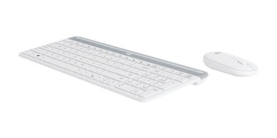 Logitech MK470 Slim keyboard Mouse included Office RF Wireless Silver, White-1