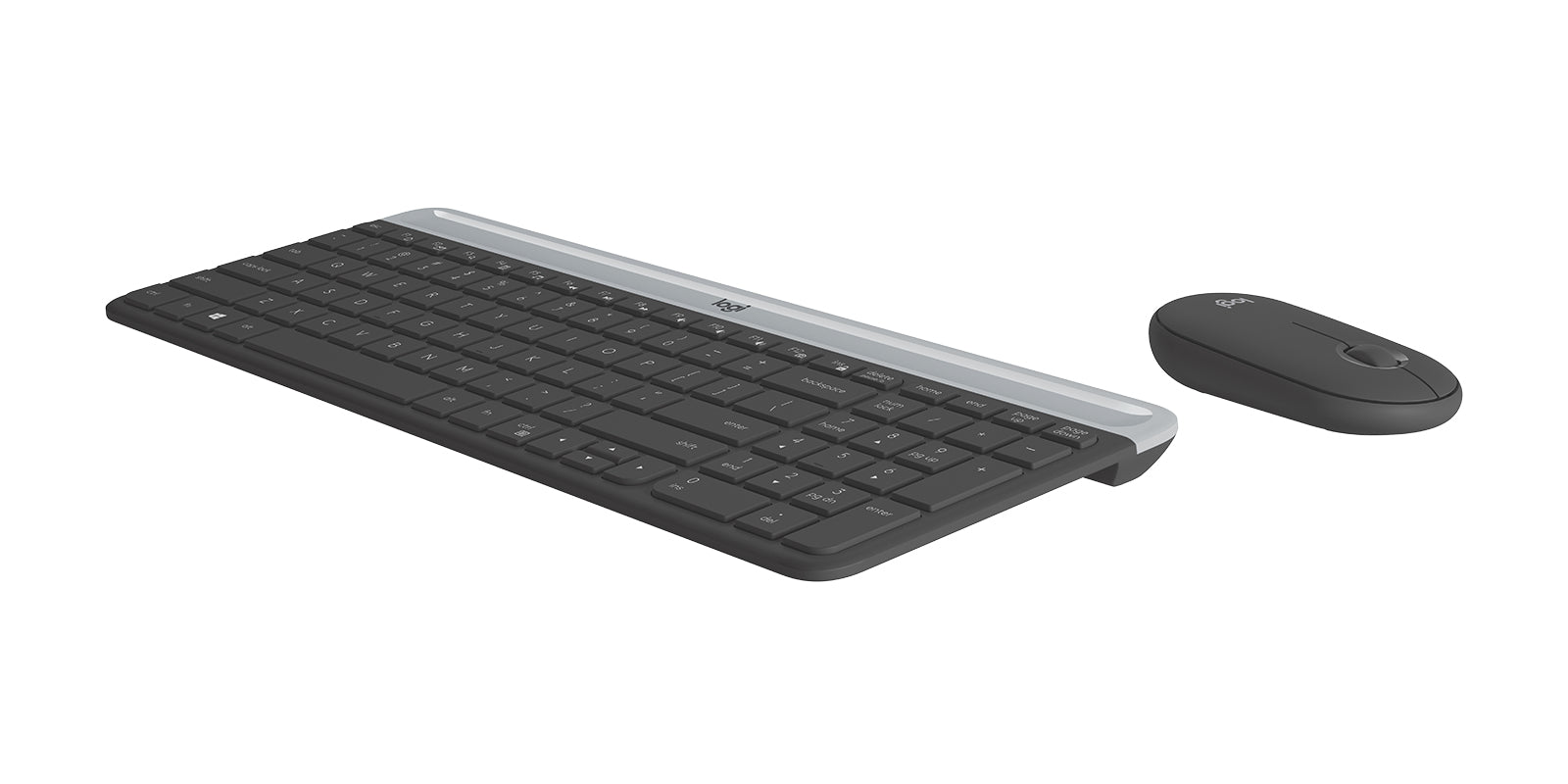 Logitech MK470 Slim keyboard Mouse included Office RF Wireless Graphite, Silver-1