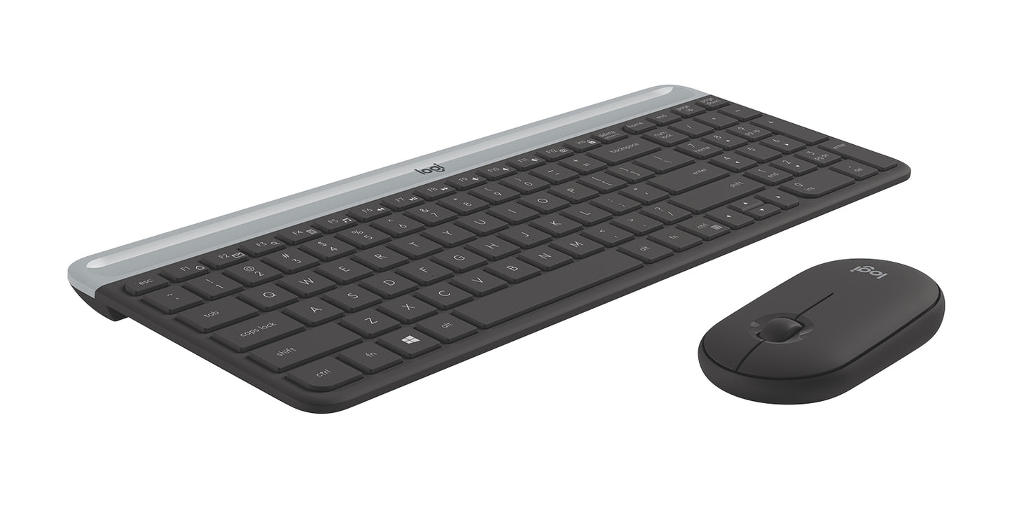 Logitech MK470 Slim keyboard Mouse included Office RF Wireless Graphite, Silver-4