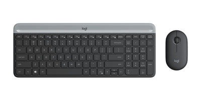 Logitech MK470 Slim keyboard Mouse included Office RF Wireless Graphite, Silver-0