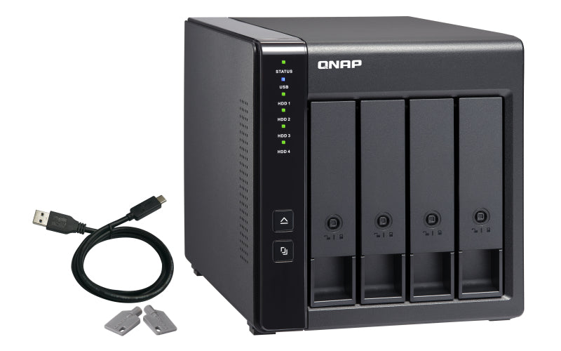 QNAP TR-004 storage drive enclosure HDD/SSD enclosure Black 2.5/3.5"-6