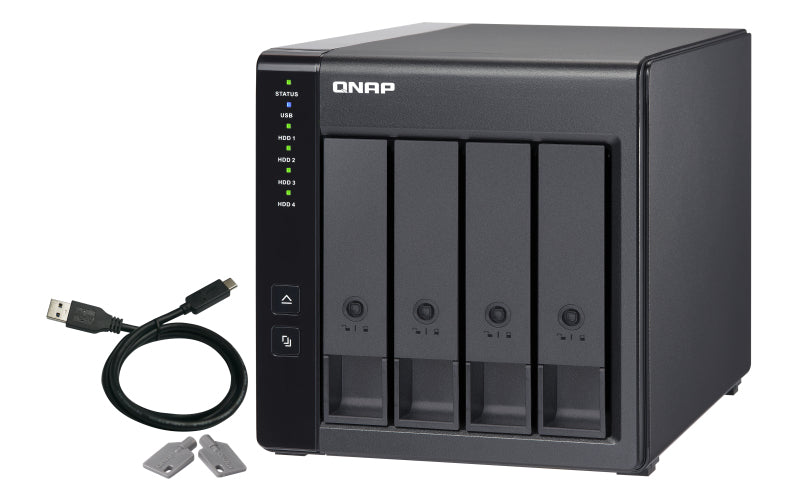 QNAP TR-004 storage drive enclosure HDD/SSD enclosure Black 2.5/3.5"-7