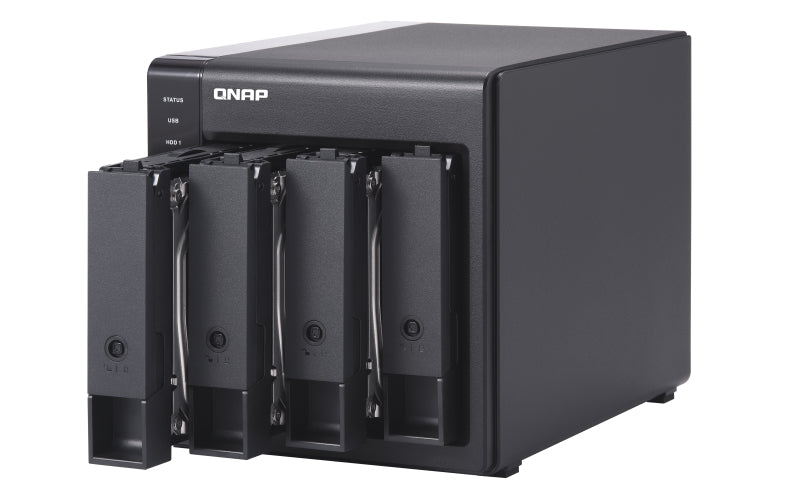 QNAP TR-004 storage drive enclosure HDD/SSD enclosure Black 2.5/3.5"-2