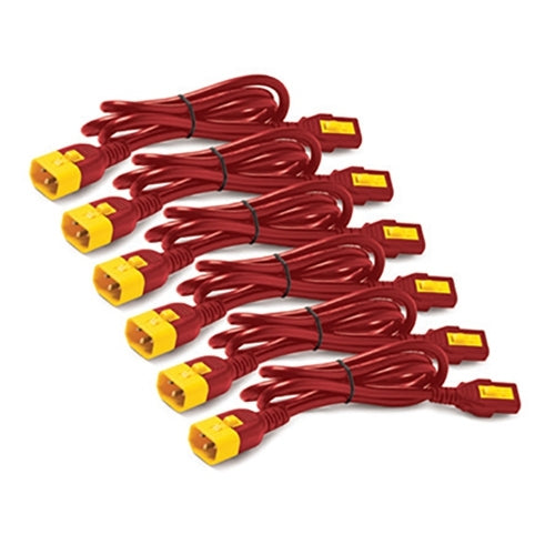 APC AP8702S-WWX340 power cable Red 0.61 m C13 coupler C14 coupler-0