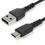 StarTech.com 2m USB A to USB C Charging Cable - Durable Fast Charge & Sync USB 2.0 to USB Type C Data Cord - Rugged TPE Jacket Aramid Fiber M/M 3A Black - Samsung S10, iPad Pro, Pixel-0