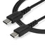 StarTech.com 2m USB C Charging Cable - Durable Fast Charge & Sync USB 2.0 Type C to USB C Laptop Charger Cord - TPE Jacket Aramid Fiber M/M 60W Black - Samsung S10 S20 iPad Pro MS Surface-2