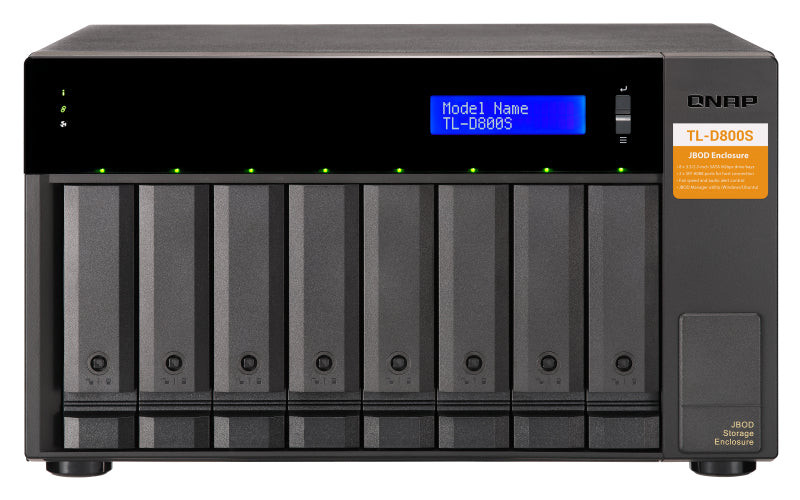 QNAP TL-D800S storage drive enclosure HDD/SSD enclosure Black, Grey 2.5/3.5"-1
