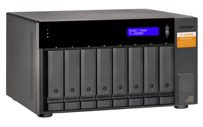 QNAP TL-D800S storage drive enclosure HDD/SSD enclosure Black, Grey 2.5/3.5"-7