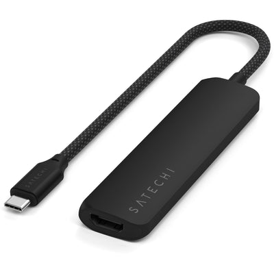 Satechi 4-in-1 USB-C Slim Multiport Adapter 4K (Black)-0