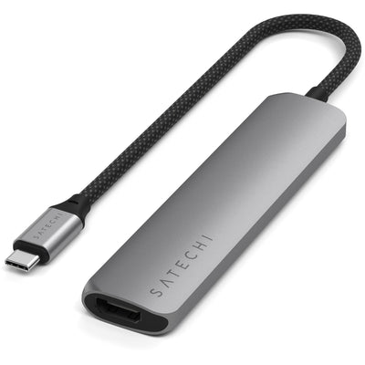 Satechi 6-in-1 USB-C Slim Multiport Adapter 4K (Space Grey)-0