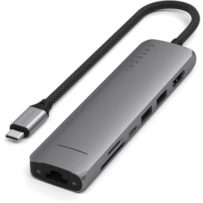 Satechi 7-in-1 USB-C Slim Multiport Adapter 4K (Space Grey)-0