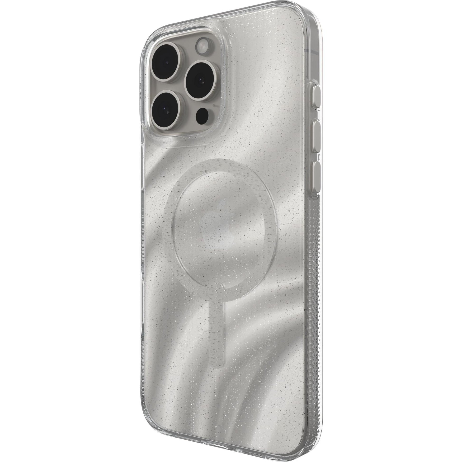 ZAGG Milan Snap Case for iPhone 16 Pro (White Swirl Glitter)-1