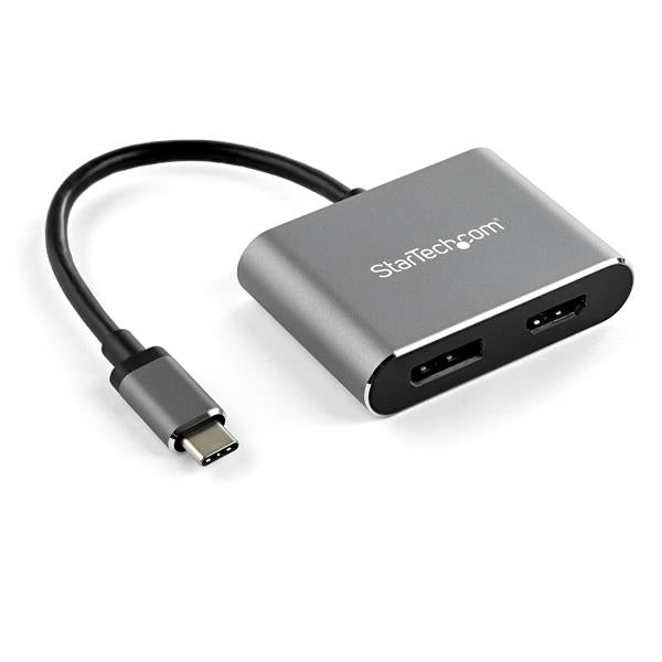 StarTech.com USB C Multiport Video Adapter - 4K 60Hz USB-C to HDMI 2.0 or DisplayPort 1.2 Monitor Adapter - USB Type-C 2-in-1 Display Converter HDMI/DP HBR2 HDR - Thunderbolt 3 Compatible-0