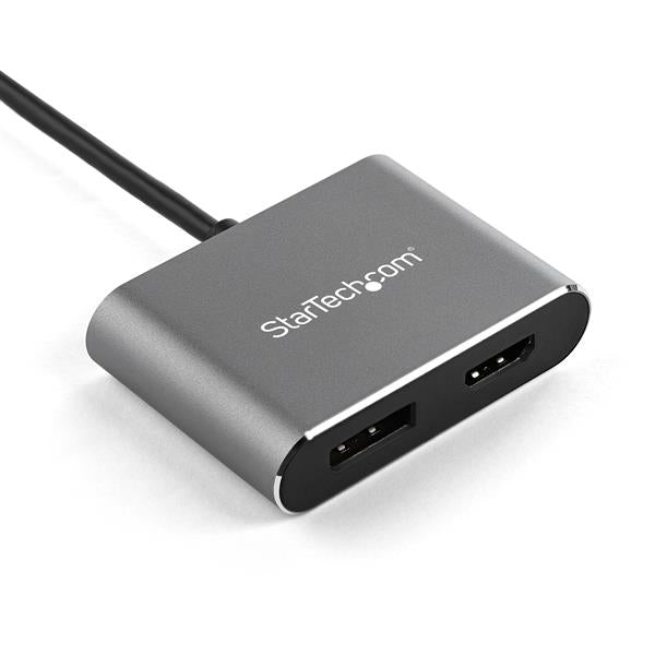 StarTech.com USB C Multiport Video Adapter - 4K 60Hz USB-C to HDMI 2.0 or DisplayPort 1.2 Monitor Adapter - USB Type-C 2-in-1 Display Converter HDMI/DP HBR2 HDR - Thunderbolt 3 Compatible-1