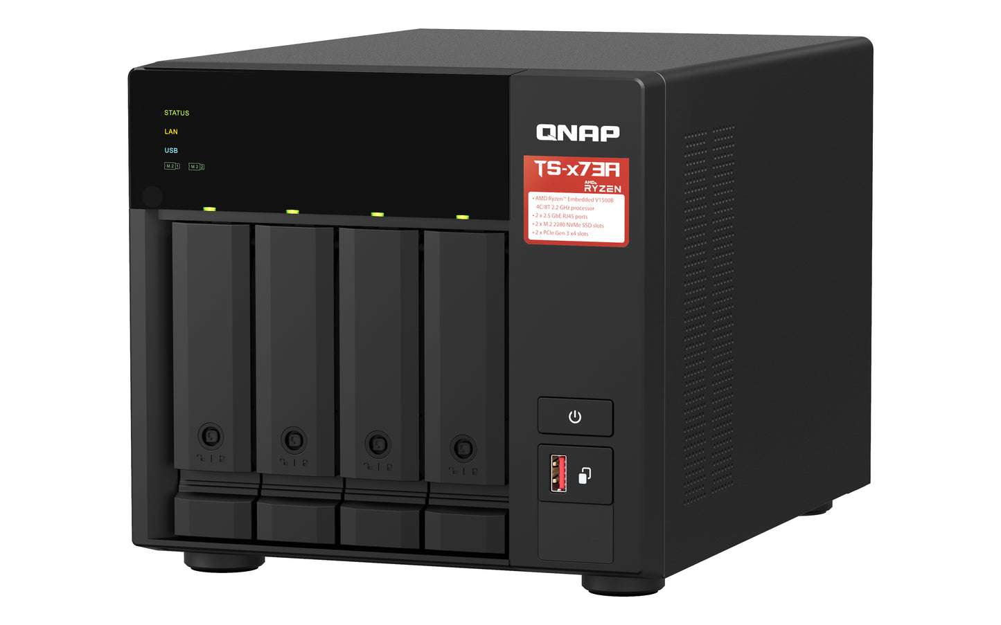 QNAP TS-473A NAS Tower Ethernet LAN Black V1500B-3