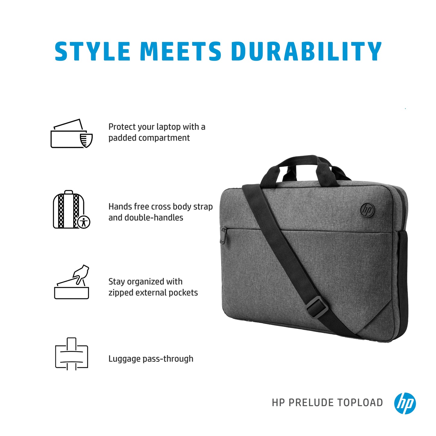 HP Prelude 15.6-inch Topload 15.6" Toploader bag Gray-3