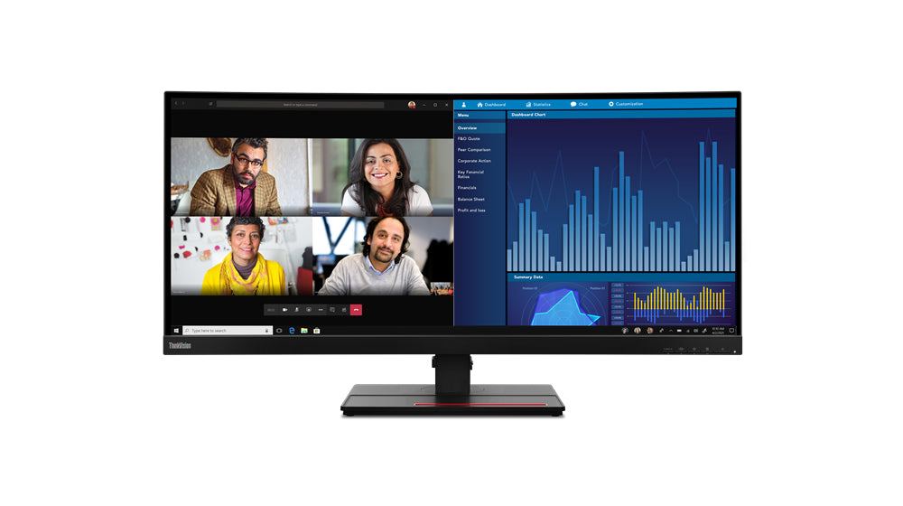 Lenovo ThinkVision P34w-20 LED display 86.7 cm (34.1") 3440 x 1440 pixels Wide Quad HD Black-1