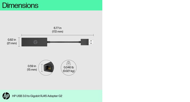 HP USB 3.0 to Gigabit RJ45 Adapter G2-4