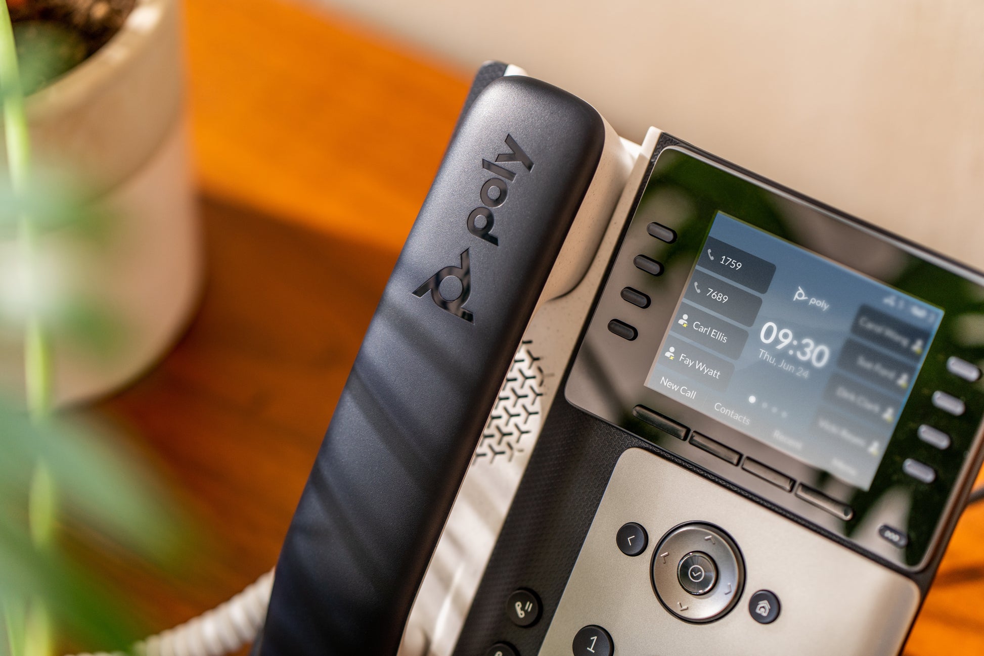 POLY Edge E350 IP Phone and PoE-enabled-8
