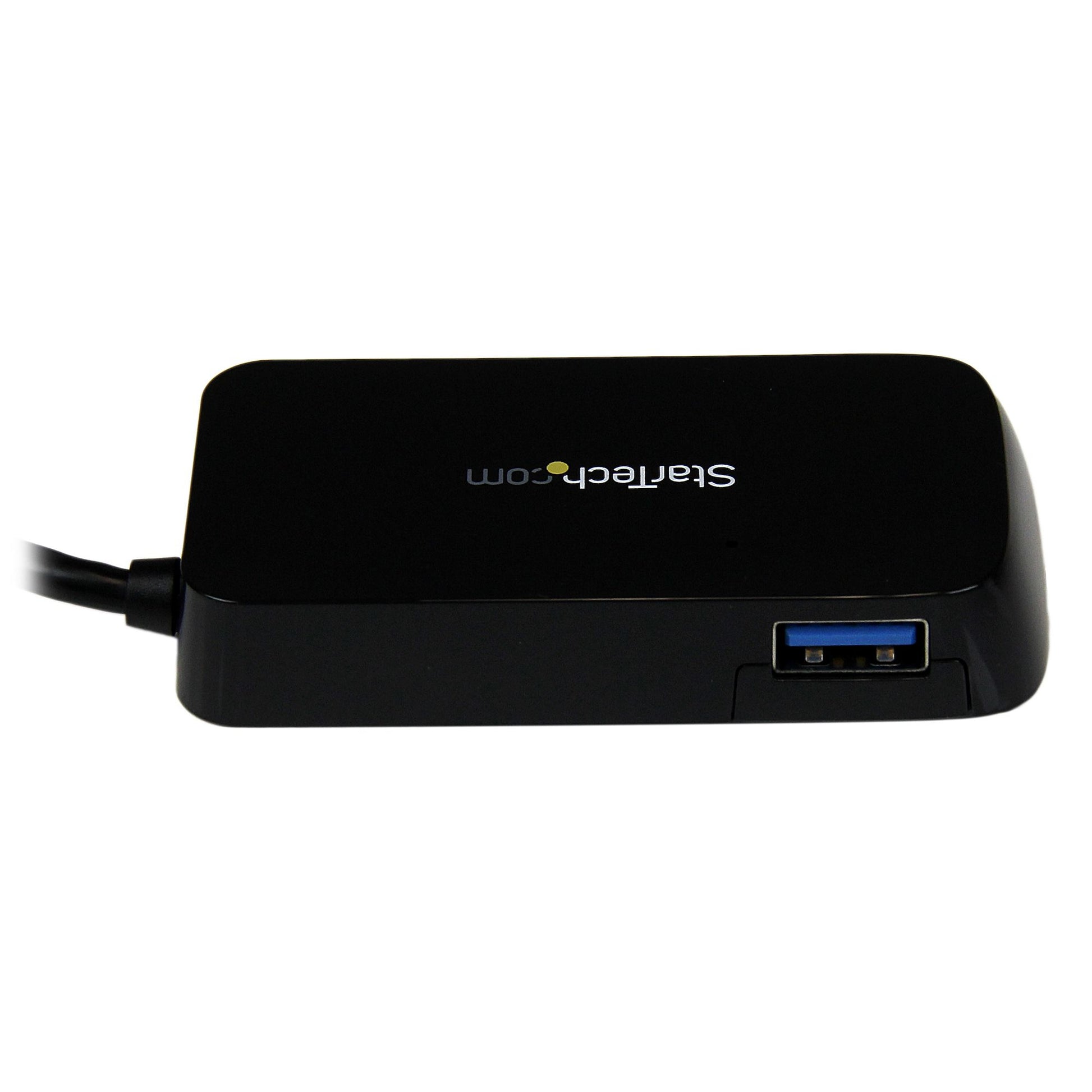 StarTech.com Portable 4 Port SuperSpeed Mini USB 3.0 Hub - Black~Portable 4 Port SuperSpeed Mini USB 3.0 Hub - 5Gbps - Black-2