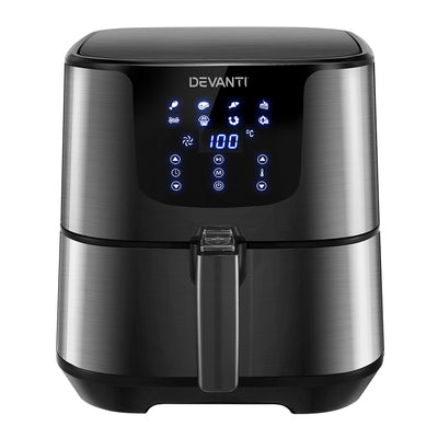 Devanti Air Fryer 7L LCD Fryers Black-0