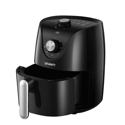 Devanti Air Fryer 2.5L Knob Fryers-0