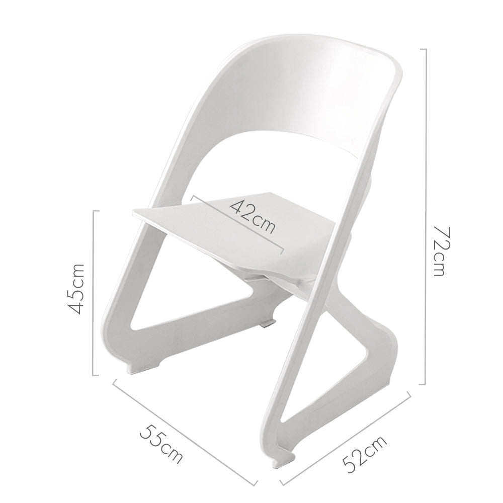 ArtissIn Set of 4 Dining Chairs Office Cafe Lounge Seat Stackable Plastic Leisure Chairs White-1