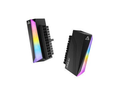 Antec 24PIN 90 degrees ARGB Adapter, Easy Routing, Bright RGB Rainbow effect Black-0