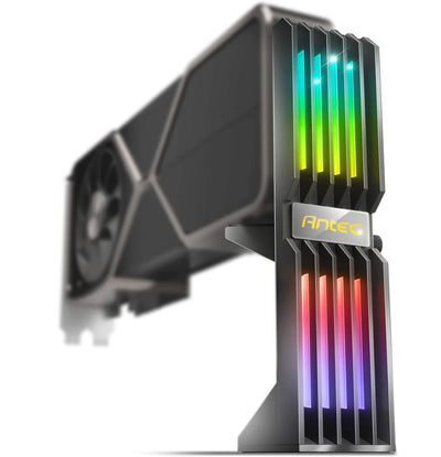 Antec RGB GPU Support Bracket, Graphics Card Holder, Addressable RGB 5V 3PIN RGB Connector. Black-0