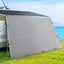 Caravan Privacy Screen Roll Out Awning 4Mx1.95M End Wall Side Sun Shade Grey-6