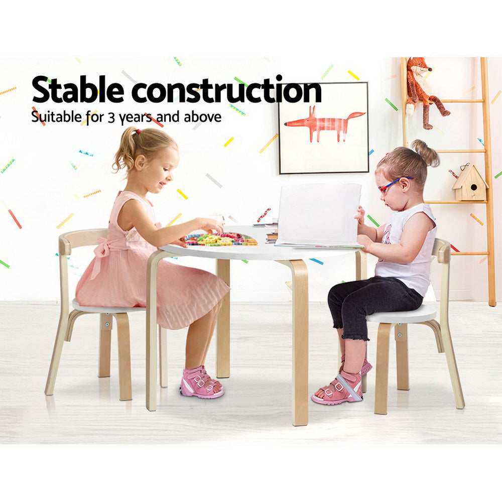 Keezi 3PCS Kids Table and Chairs Set Activity Toy Play Desk-4