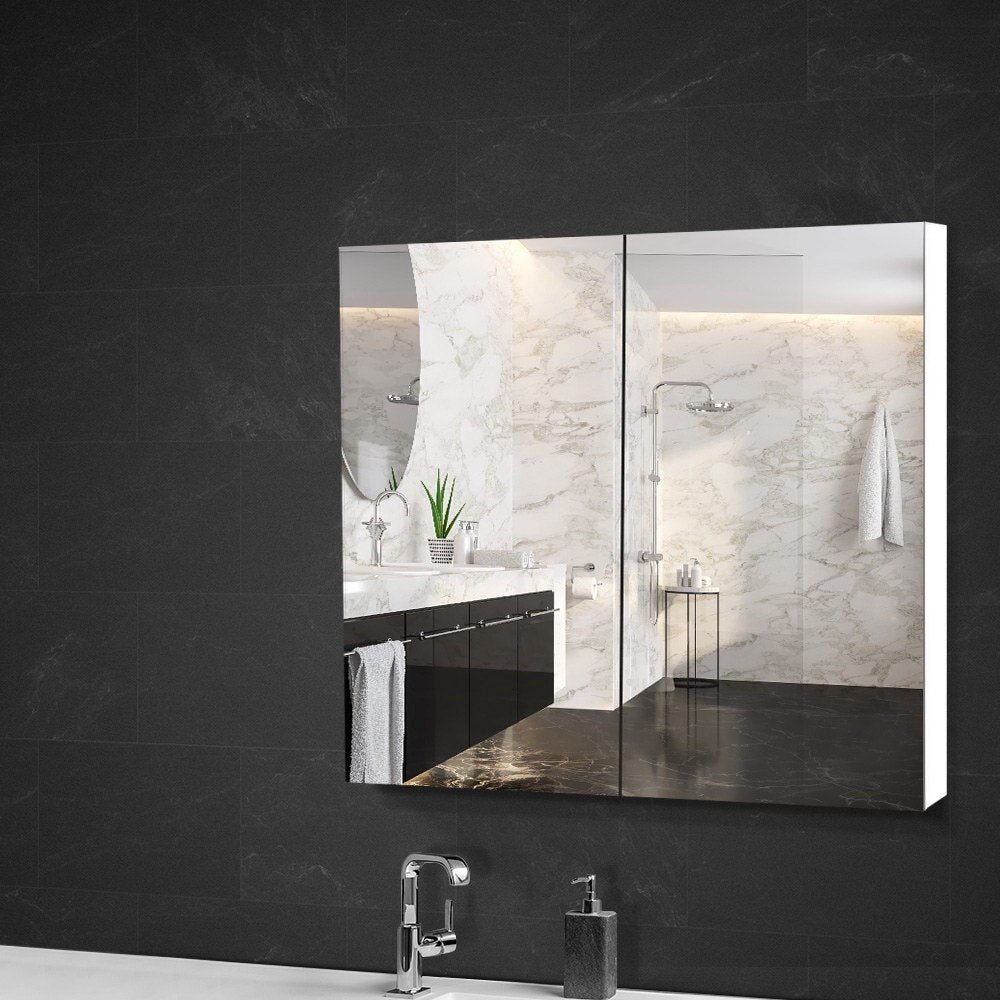 Cefito Bathroom Mirror Cabinet 750x720mm White-6