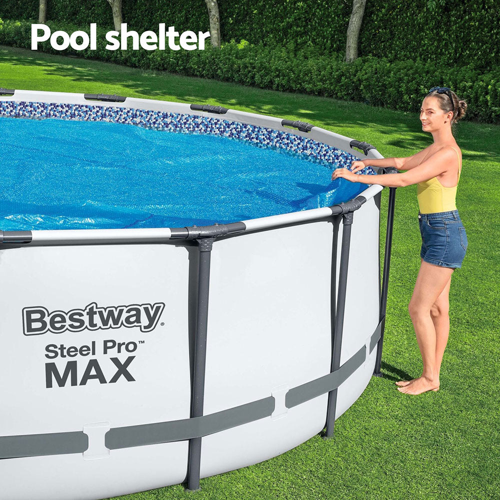 Bestway Pool Cover Solar Fits 4.17m Round Above Ground Swimming Pool Blanket-3