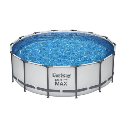 Bestway Swimming Pool 427x427x122cm Steel Frame Above Ground Pools Round Filter Pump Ladder-0