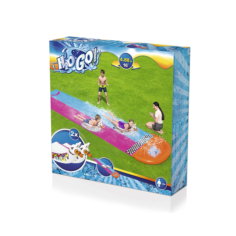 Bestway Water Slide Slip Kids 488cm Dual Slides Splash Pad-2