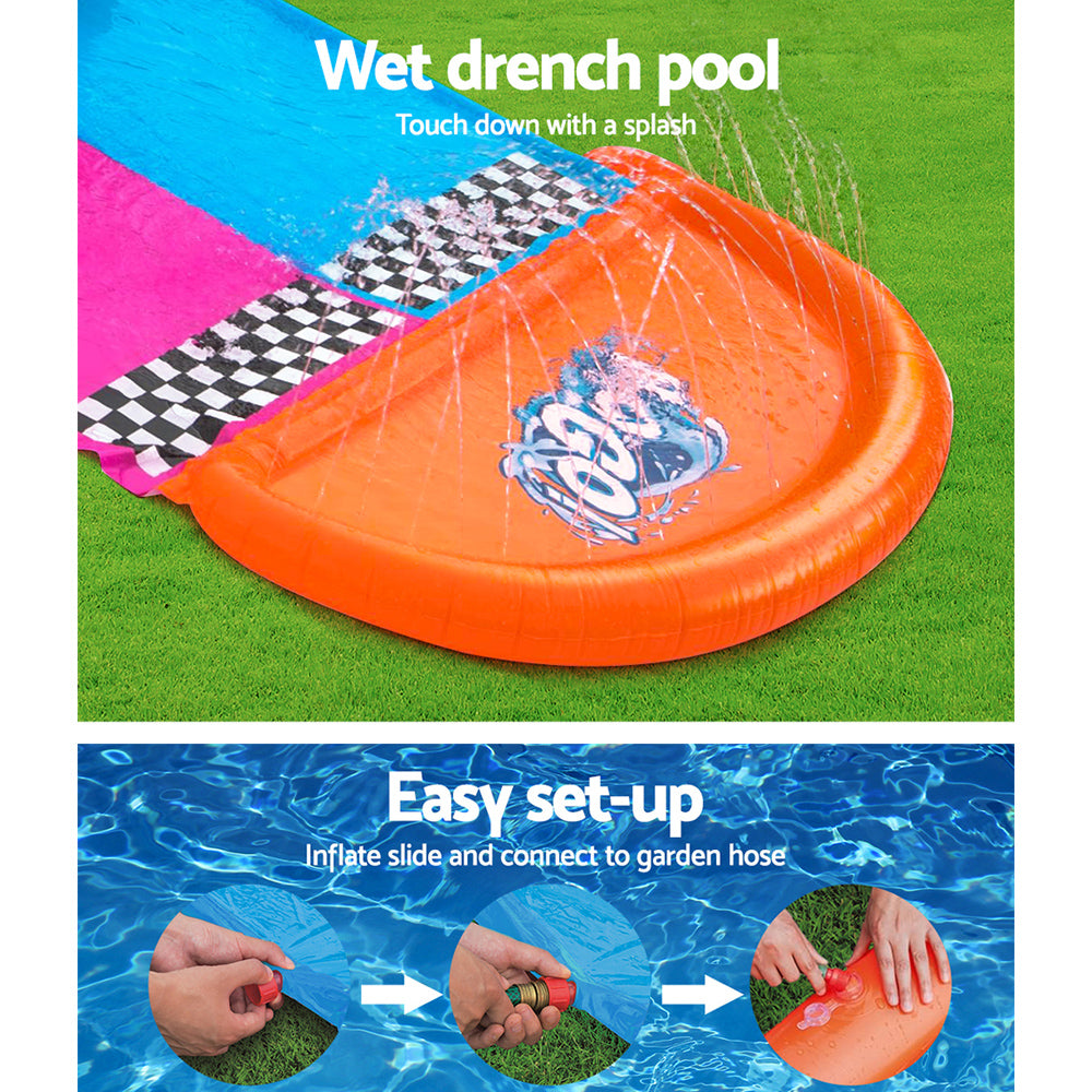 Bestway Water Slide Slip Kids 488cm Dual Slides Splash Pad-5