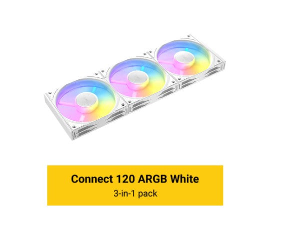 Antec C120 ARGB White 3PK Performance 120mm PWM Fan - FAN: 4-pin PWM | LED: 3-pin, Vibration Absorbing and Anti-Noise Pads-0