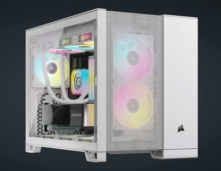 Corsair 2500D Airflow Tempered Glass mATX, ATX Mid-Tower, White Dual Chamber case 2024-0