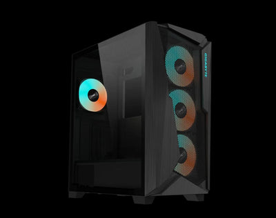 Gigabyte C301V2 RGB Tempered Glass E-ATX Black Mid Tower Gaming Chassis  2x3.5' 2x2.5' 2xUSB3.0 Detachable Dust Filter Liquid Cooling PSU Standard ATX-0