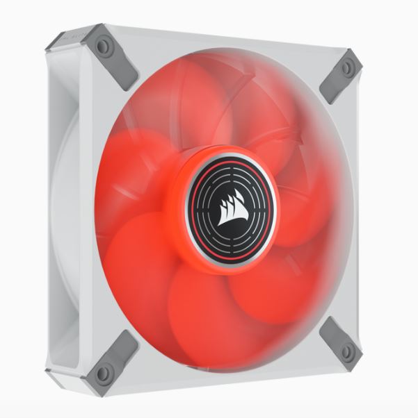 Corsair ML ELITE Series, ML120 LED ELITE WHITE, 120mm Magnetic Levitation Red LED Fan with AirGuide, Single Pack(LS)-0