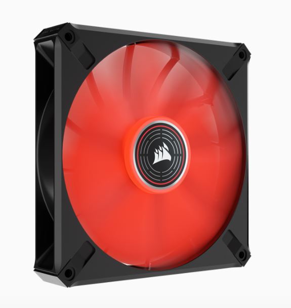 Corsair ML ELITE Series, ML140 LED ELITE, 140mm Magnetic Levitation Red LED Fan with AirGuide, Single Pack(LS)-0