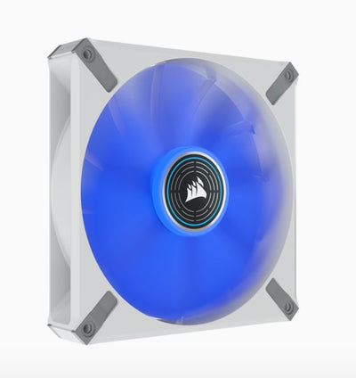 Corsair ML ELITE Series, ML140 LED ELITE WHITE, 140mm Magnetic Levitation Blue LED Fan with AirGuide, Single Pack(LS)-0