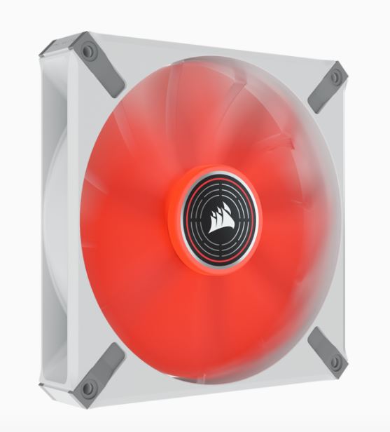 Corsair ML ELITE Series, ML140 LED ELITE WHITE, 140mm Magnetic Levitation Red LED Fan with AirGuide, Single Pack(LS)-0