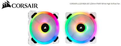 Corsair Light Loop Series, White LL120 RGB, 120mm Dual Light Loop RGB LED PWM Fan, Single Pack-0