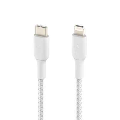 Belkin BOOSTCHARGE USB-C to Lightning Braided Cable - For Apple devices - White-1