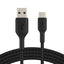 Belkin BoostCharge USB-A to USB-C Braided Cable  1m Black - Universally compatible - Black-0