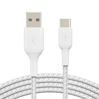 Belkin BoostCharge USB-A to USB-C Braided Cable  2m - Universally compatible - White-0