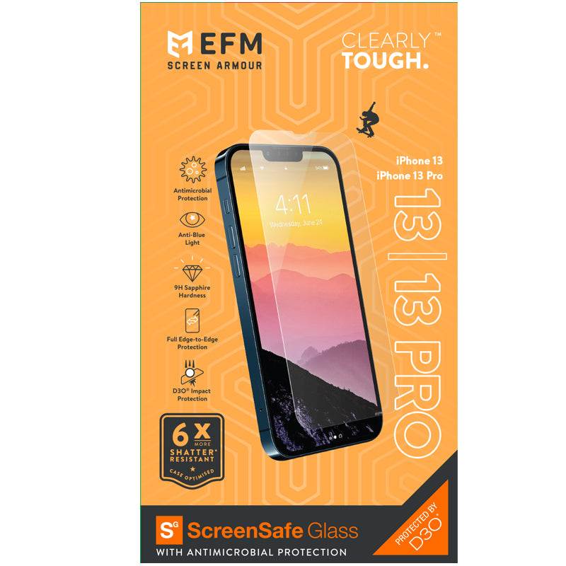 EFM ScreenSafe Glass Screen Armour with D3O  - For iPhone 13/13 Pro (6.1")/iPhone 14 (6.1")-6