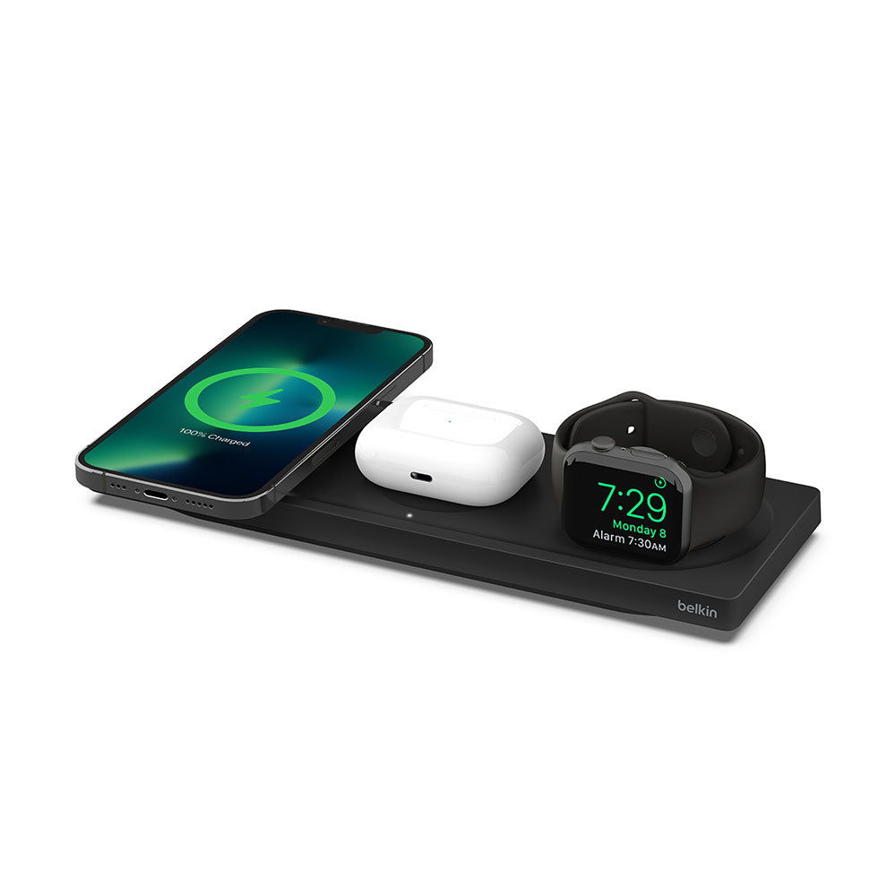 Belkin BoostCharge Pro 3-in-1 Wireless Charging Pad with Official MagSafe Charging 15W - Black-0